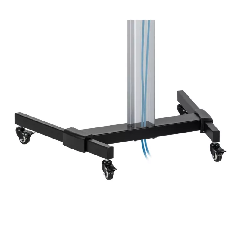 Soporte de suelo con bandeja Techly para TV LCD/LED 37-86 inch, 200 x 200 mm, 600 x 400 mm, -10 - 5°, 180°, Aluminio, Plástico, Acero, Negro, Gris