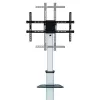 Soporte de suelo con bandeja Techly para TV LCD/LED 37-86 inch, 200 x 200 mm, 600 x 400 mm, -10 - 5°, 180°, Aluminio, Plástico, Acero, Negro, Gris