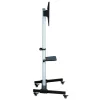 Soporte de suelo con bandeja Techly para TV LCD/LED 37-86 inch, 200 x 200 mm, 600 x 400 mm, -10 - 5°, 180°, Aluminio, Plástico, Acero, Negro, Gris