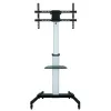 Soporte de suelo con bandeja Techly para TV LCD/LED 37-86 inch, 200 x 200 mm, 600 x 400 mm, -10 - 5°, 180°, Aluminio, Plástico, Acero, Negro, Gris