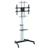 Soporte de suelo con bandeja Techly para TV LCD/LED 37-86 inch, 200 x 200 mm, 600 x 400 mm, -10 - 5°, 180°, Aluminio, Plástico, Acero, Negro, Gris