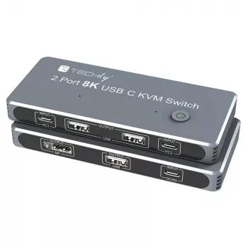 Conmutador KVM Techly IDATA KVM-DPC8K Gris