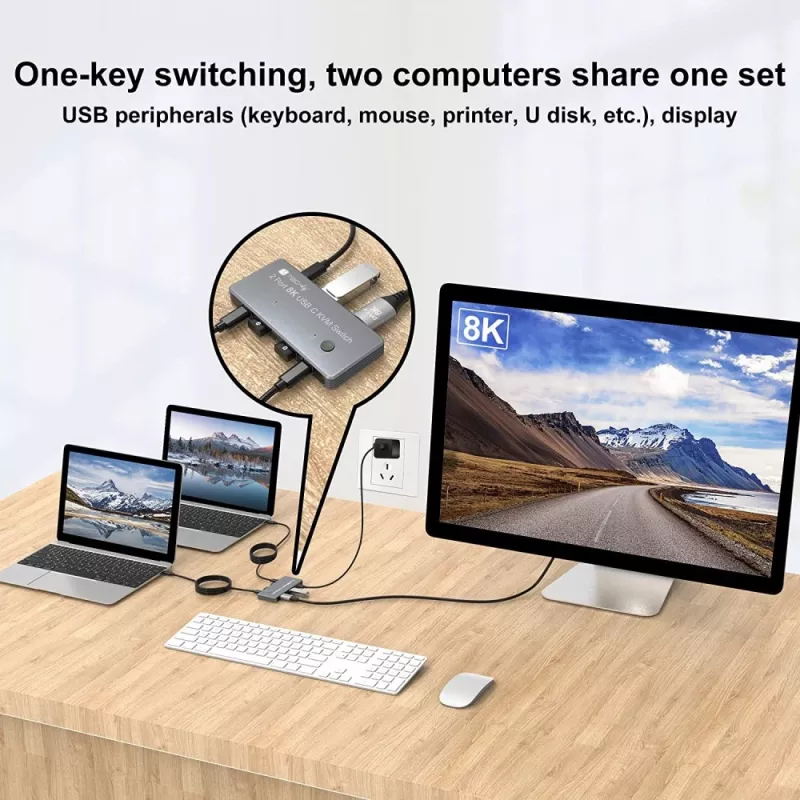 Conmutador KVM Techly IDATA KVM-DPC8K Gris