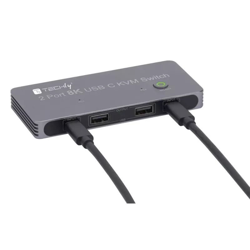 Conmutador KVM Techly IDATA KVM-DPC8K Gris