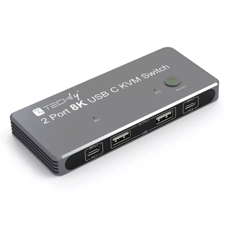 Conmutador KVM Techly IDATA KVM-DPC8K Gris
