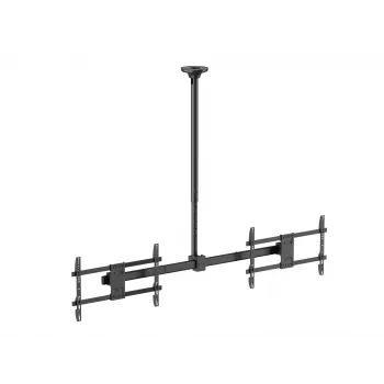 Soporte de techo para dos pantallas EQUIP 81,3 cm – 152,4 cm (32 pulgadas–60 pulgadas) (VESA 200x200–600x400, máx. 80 kg, orientable ±180°), negro