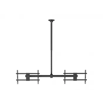Soporte de techo para dos pantallas EQUIP 81,3 cm – 152,4 cm (32 pulgadas–60 pulgadas) (VESA 200x200–600x400, máx. 80 kg, orientable ±180°), negro