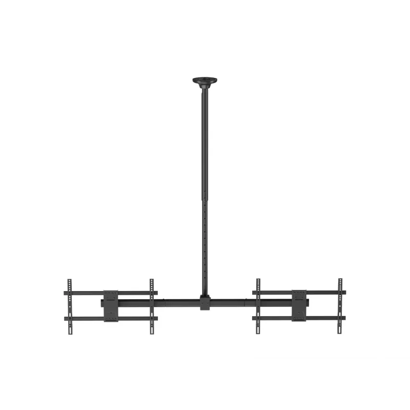 Soporte de techo para dos pantallas EQUIP 81,3 cm – 152,4 cm (32 pulgadas–60 pulgadas) (VESA 200x200–600x400, máx. 80 kg, orientable ±180°), negro