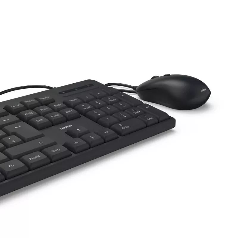 Hama CKM-200 Teclado ratón incluido Home/Office USB QWERTZ Alemán Negro