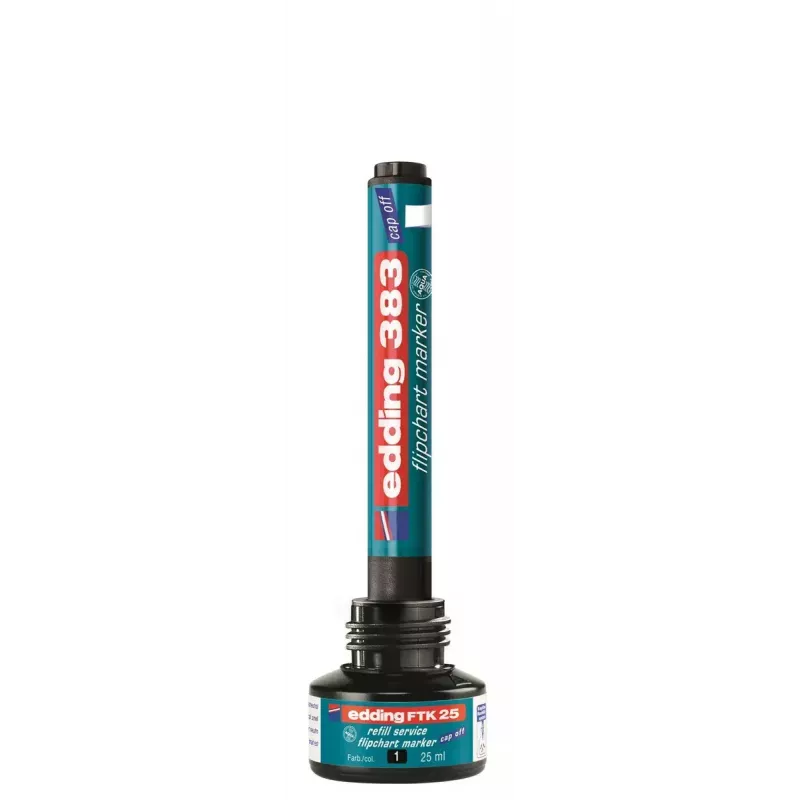 Tinta de recarga para rotulador Edding ED-FTK25-001, tinta negra, 25 ml, 1 ud.