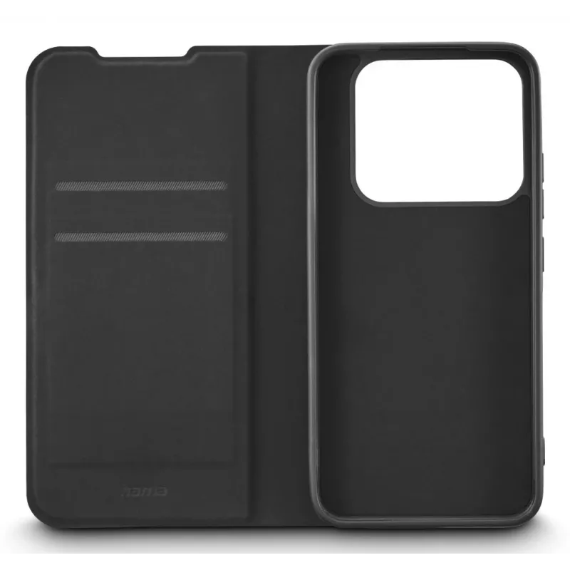 Funda tipo folio para móvil HAMA Daily Protect para Xiaomi 15T Pro — compatible con pantallas de 17,4 cm (6,83 inch), negra, 2 compartimentos para tarjetas, soporte de mesa