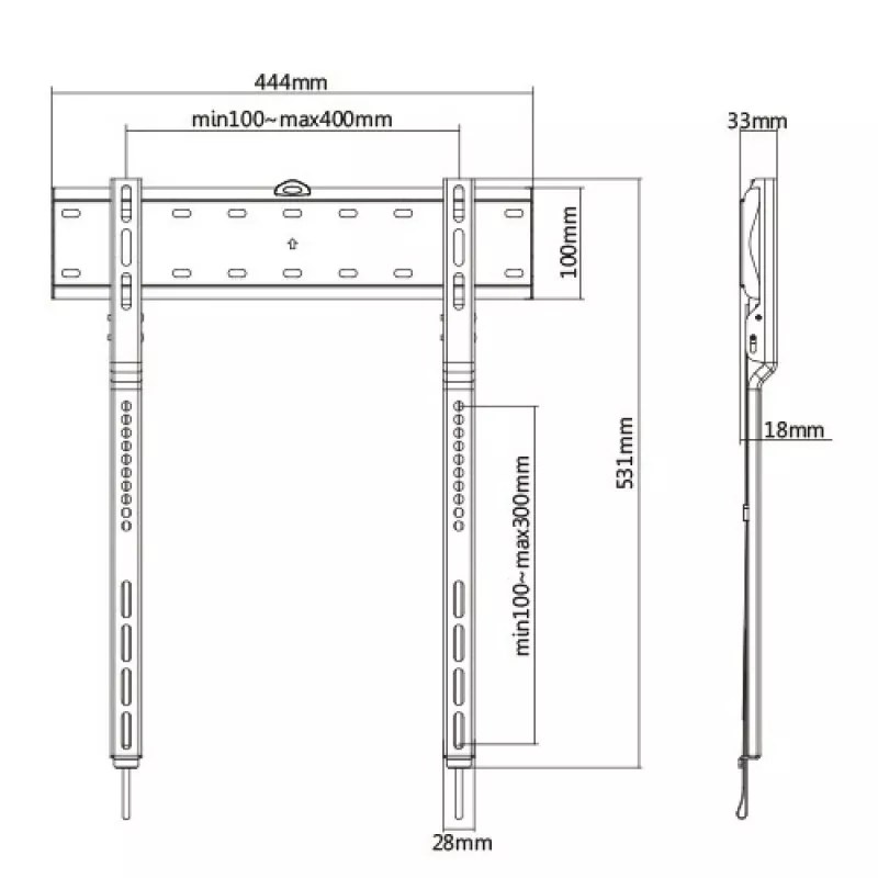 Techly ICA-PLB 734F Soporte de pared para TV 165,1 cm (65