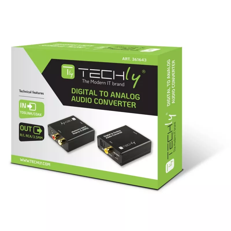 Techly IDATA SPDIF-9 Convertidor de audio negro