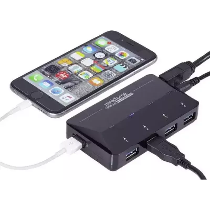 Hub de interfaz Renkforce RF-3806031 USB 3.2 Gen 1 Type-B Negro