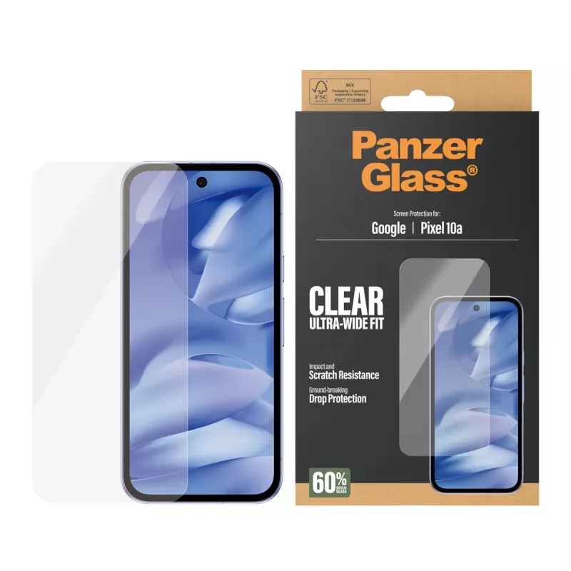 PanzerGlass PG21079 Ultra-Wide Fit Protector de pantalla de cristal para Google Pixel 10a