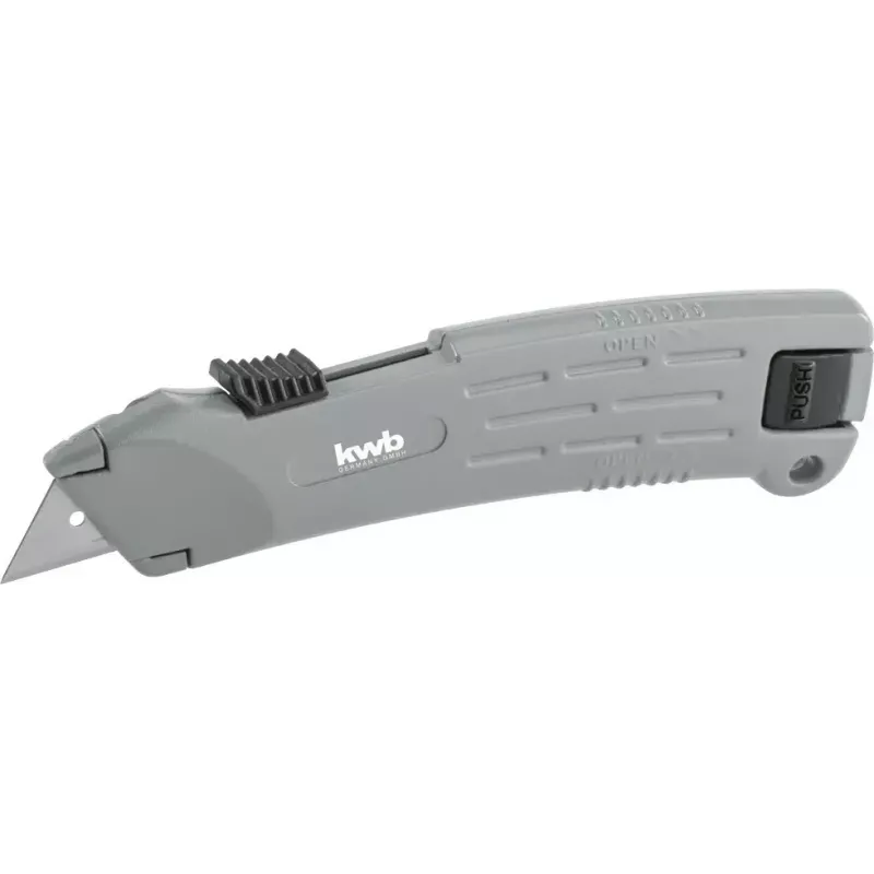 KWB 015210 Profi cúter de seguridad con hoja trapezoidal, 173 mm