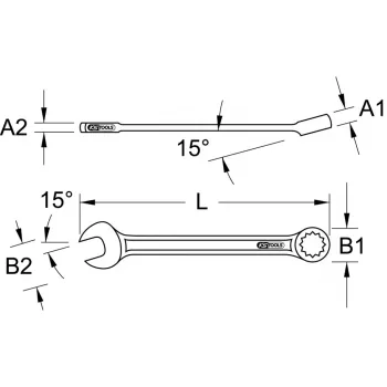 Llave combinada KS Tools 517.0610, 10 mm, cromo-vanadio, 140 mm de longitud