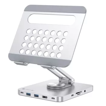 Techly hub USB-C 8 en 1 soporte para tablet con docking station