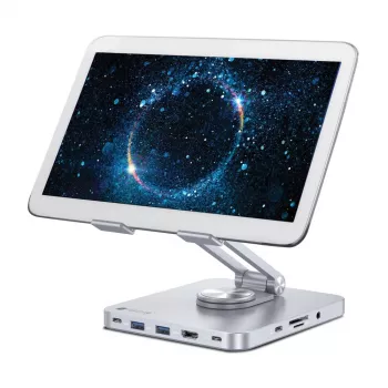 Techly hub USB-C 8 en 1 soporte para tablet con docking station