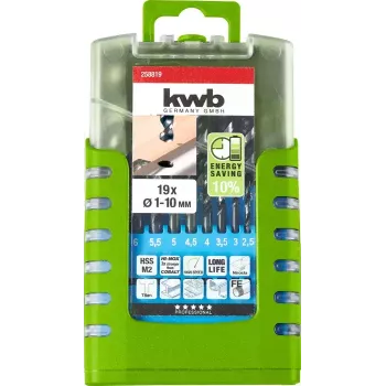 Juego de brocas KWB 258819 19 pzs. giro a derechas