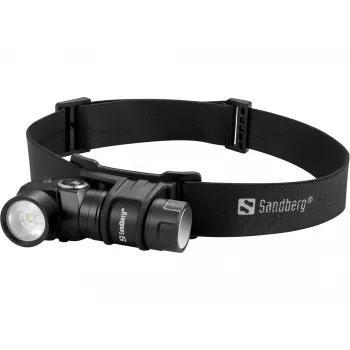 Sandberg Headlamp 500 Duo, linterna frontal, negra, aluminio, IP44, LED, 25 lm