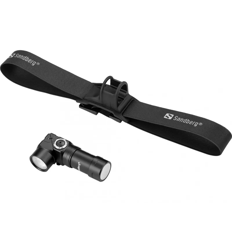 Sandberg Headlamp 500 Duo, linterna frontal, negra, aluminio, IP44, LED, 25 lm