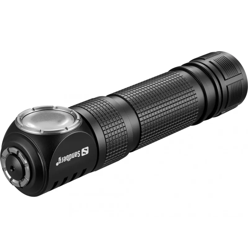 Sandberg Linterna frontal 1000 Pro, linterna de cabeza, negra, aluminio, IP66, LED, 25 lm