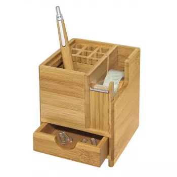 Portalápices WEDO 61 1707 de bambú — 103×103×117 mm