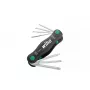 Juego de llaves Torx plegables Wiha 25128 – 7 piezas (T7–T25), negro/verde, 104 g