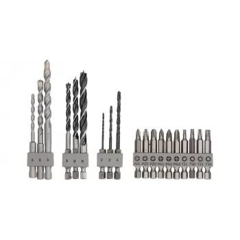 Juego de brocas Bosch 2609256989, 19 piezas — para hormigón, metal, madera, acabado acero inoxidable