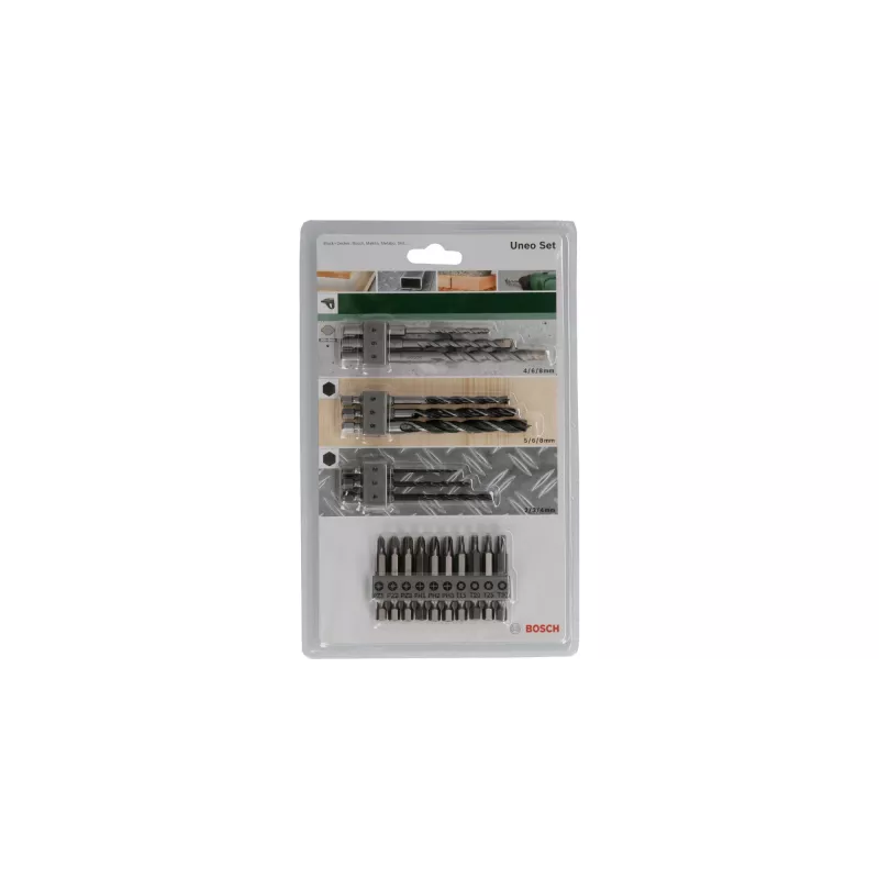 Juego de brocas Bosch 2609256989, 19 piezas — para hormigón, metal, madera, acabado acero inoxidable