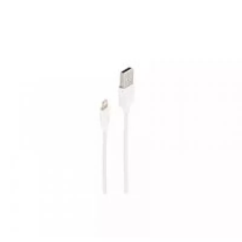 ShiverPeaks BS14-12044 cable de carga USB 2.0, USB-A macho a 8 pines macho, 0,2 m, blanco