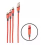 shiverpeaks BASIC-S Cable de carga 3 en 1, USB-A a Micro-B + USB-C + 8 pines, rojo, 1,2 m
