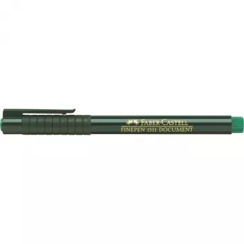 Rotulador fineliner Faber-Castell 151163 — tinta verde, cuerpo negro, forma redonda, 1 unidad