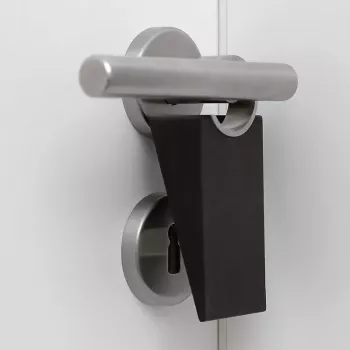 Tope de puerta Blomus WEDO negro goma acero inoxidable
