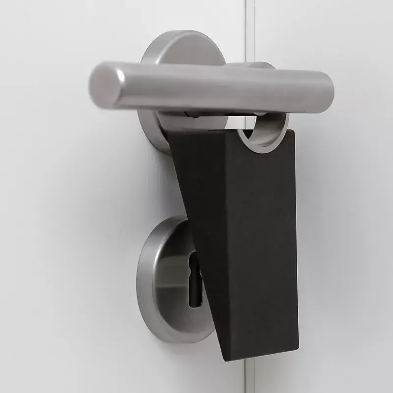 Tope de puerta Blomus WEDO negro goma acero inoxidable