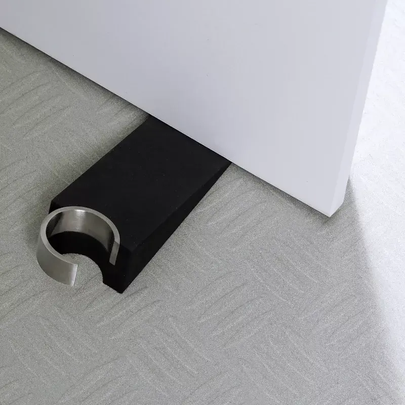 Tope de puerta Blomus WEDO negro goma acero inoxidable
