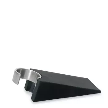 Tope de puerta Blomus WEDO negro goma acero inoxidable