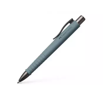 Bolígrafo a.w. Faber-Castell 241188 — clip-on retráctil, tinta azul, carcasa gris, punta extra ancha, 1 ud.