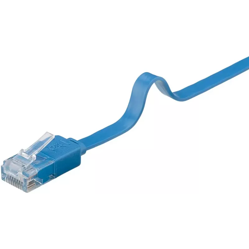 Cable de parcheo plano Goobay CAT 6 2 m U/UTP azul