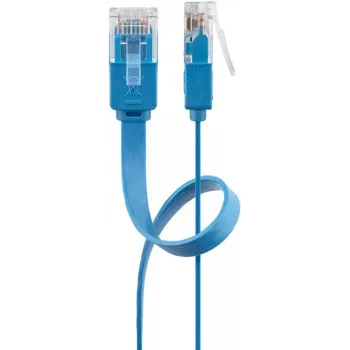 Cable de parcheo plano Goobay CAT 6 2 m U/UTP azul