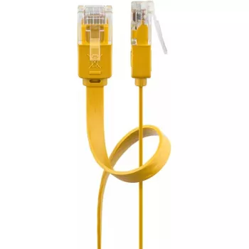 Cable de parcheo plano Goobay CAT 6 3 m U/UTP amarillo