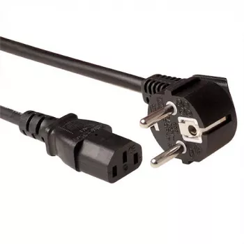 Cable de alimentación ACT Powercord LSZH conector CEE 7/7 (acodado) - C13 negro 2,5 m
