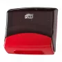 Dispensador de toallas de papel Tork 654008 — de pared, ancho 427 mm, profundidad 206 mm, alto 394 mm, rojo