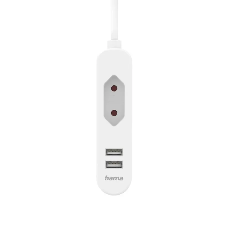 Alargador de corriente Hama 00223202 1,9 m 1 salida AC para interior blanco