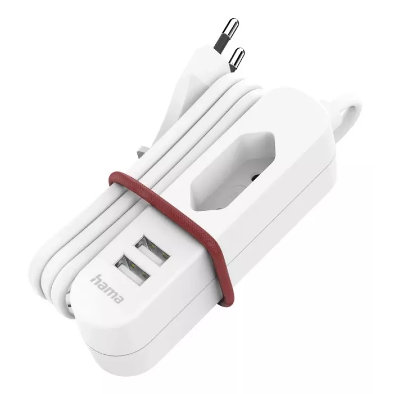 Alargador de corriente Hama 00223202 1,9 m 1 salida AC para interior blanco