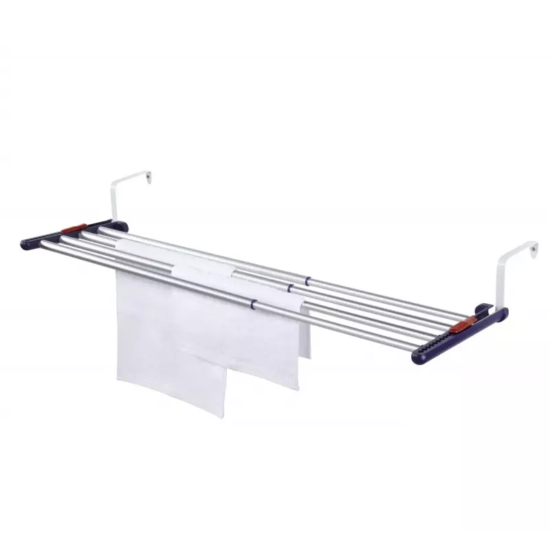 Tendedero de pared Leifheit Quartett Duo Negro Acero inoxidable