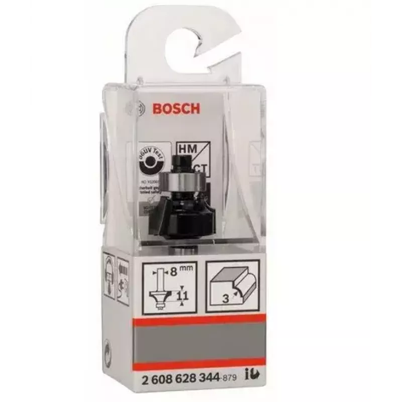Bosch Accessories 2608628344 Fresa de redondeo de metal duro, vástago de 8 mm, longitud de 53 mm