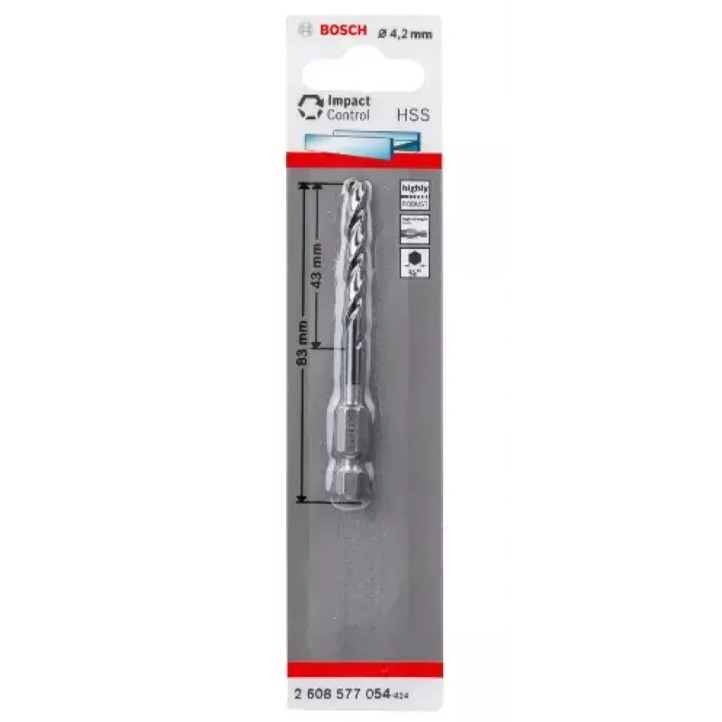 Broca helicoidal Bosch HSS 4.2 mm