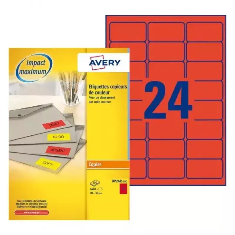 Etiqueta autoadhesiva para impresora AVERY DP24R-100